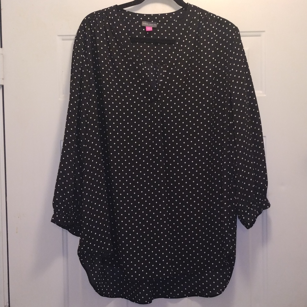 Vince Camuto Black and white Polka dot Women's Blouse Size 3X‎ NWT